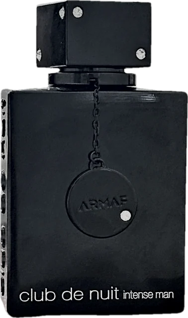 Armaf Club de Nuit Intense Man cologne bottle, decanted into 2ml, 5ml and 10ml samples